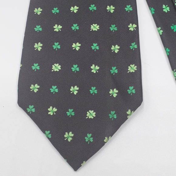🍀 4 leaf clover☘️ Robert Talbot / Howard & Miller Lucky Collab  necktie - Picture 6 of 13